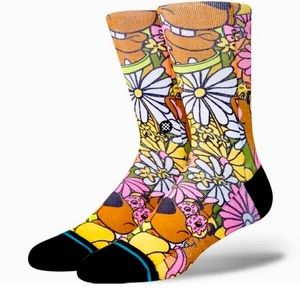 STANCE X Scooby-Doo Snackin Scoobs Floral Crew Casual Socks Men's SZ L 9-13